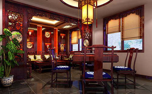礼县古典中式风格茶楼包间设计装修效果图